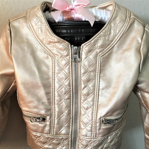 GENUINE KIDS OSHKOSH Gettalic Gold Moto Jacket 2T - Picture 3 of 11
